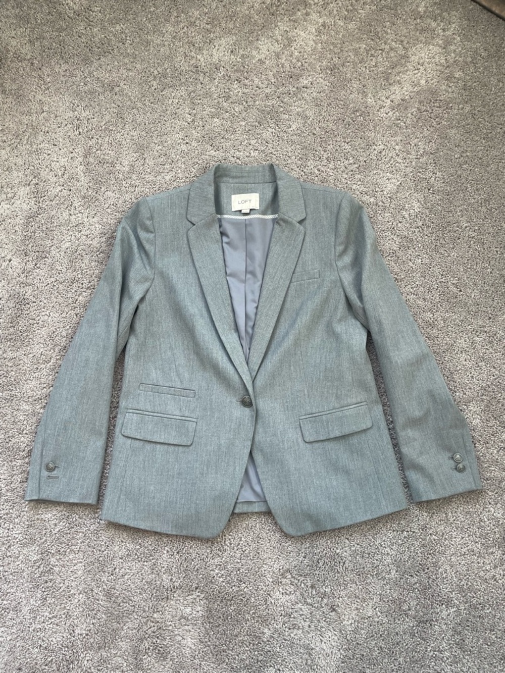 Ann Taylor Loft Petite 8P Gray Blazer Suit Jacket Separate